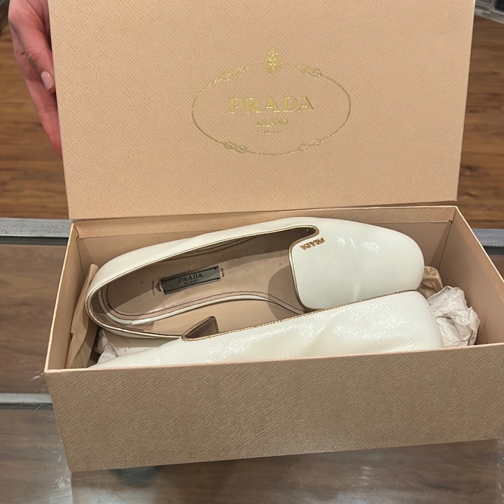 Prada Women’s Loafers White Patent
